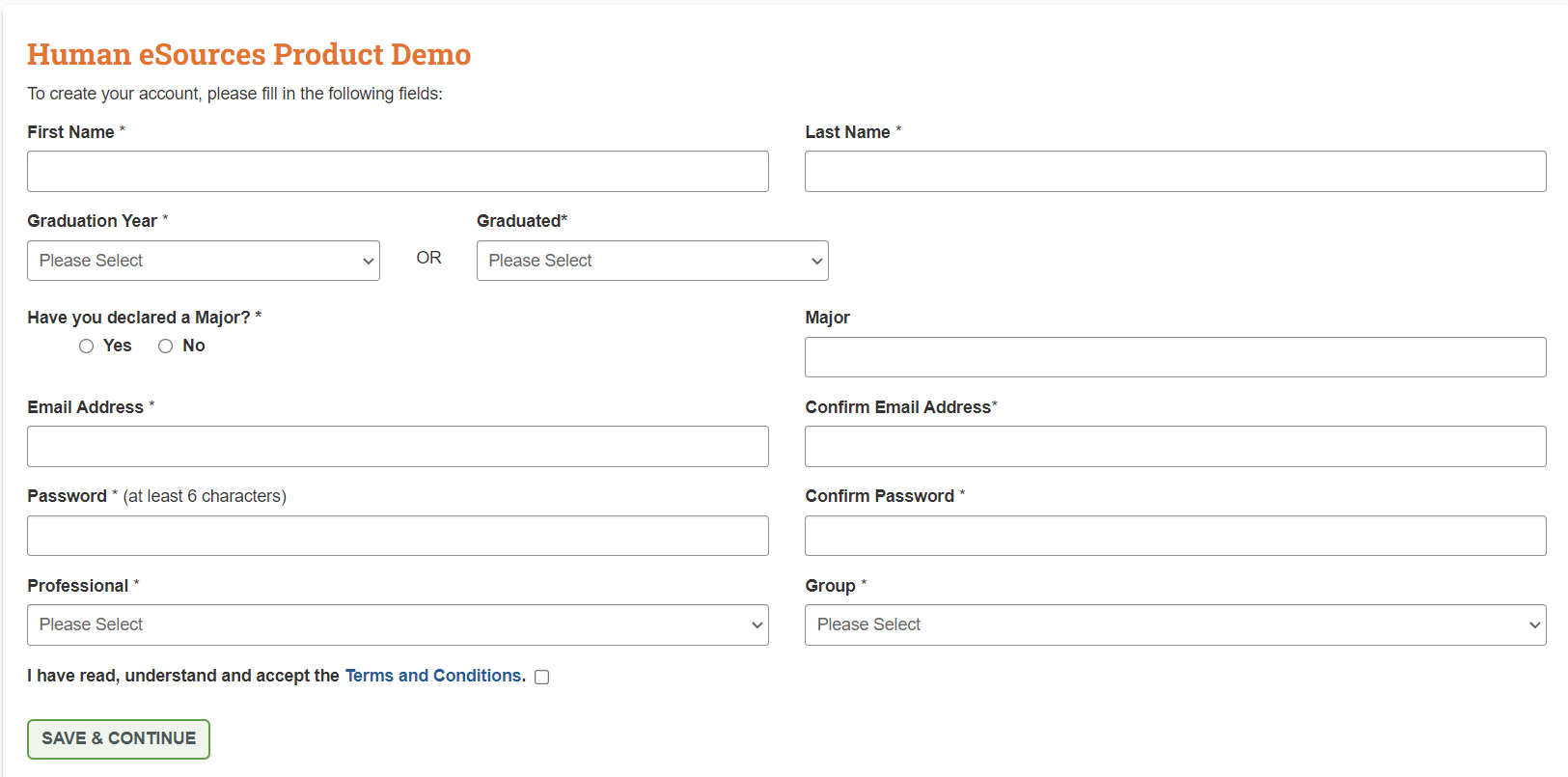 registration form